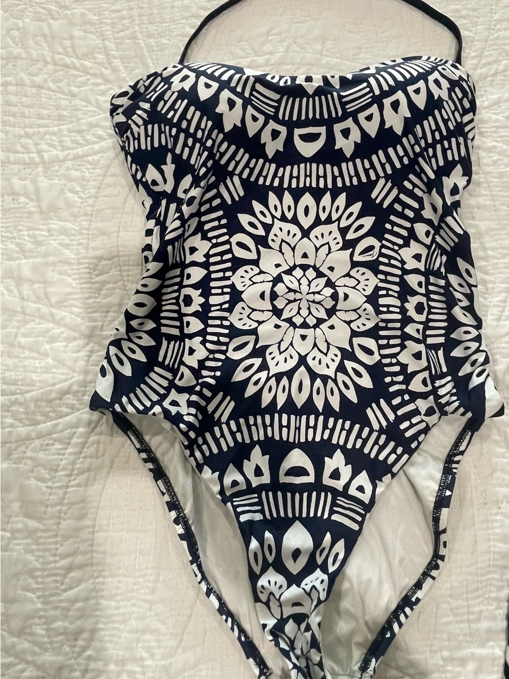 Trina Turk Blue and White One-Piece swimsuit and matching coverup dress - Picture 2 of 7